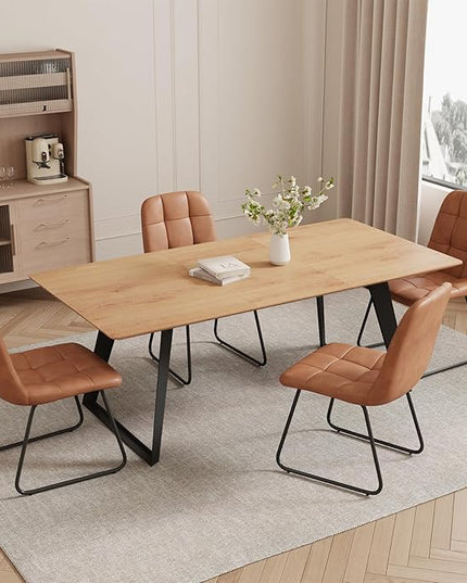 ZckyCine Modern Dining Table and Chair Set for 4 – Rectangular Expandable Wooden Table, Space-Saving Multifunctional Design for Small Spaces