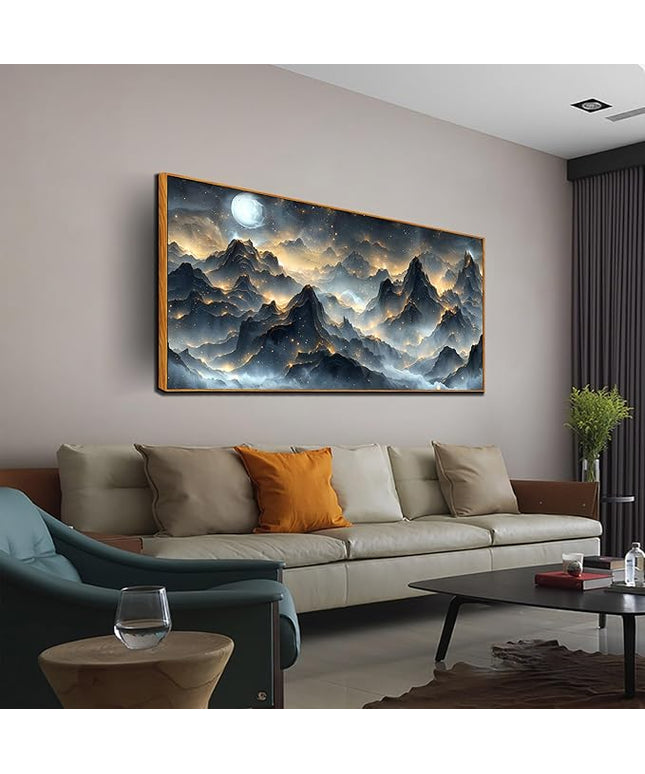 Large Wall Art Landscape Wall Paintings for Living Room Mountain Artwork Black Art 29"x 59" Nature Wall Decor Bird Posters for Home Office