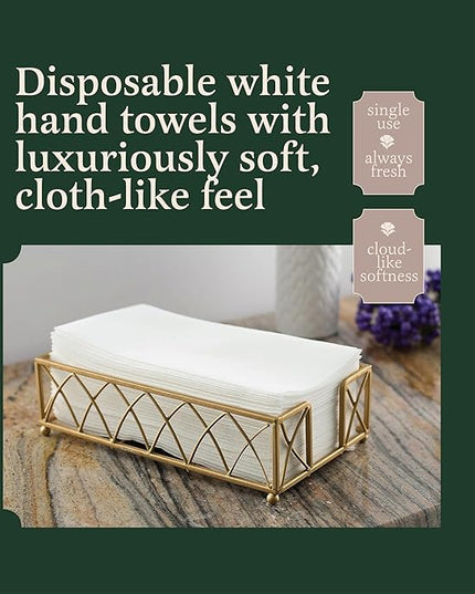 Linen-Feel European-White Paper Napkins - Decortive Cloth-Like Disposable Dinner Napkins - Soft And Absorbent. For Kitchen, Party, Wedding, Bathroom Or Any Occasion. (Pack of 200)