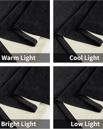 Joydeco 100% Blackout Velvet Curtains for Bedroom 72 Inches Long 2 Panels, Back Tab/Rod Pocket Living Room Drapes, Thermal Insulated Soundproof Heavy Duty Curtains for Windows,52W x 72L,Black