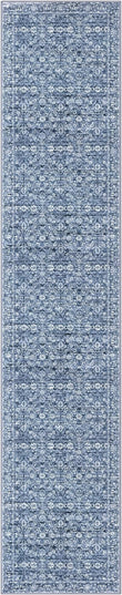 2x10 Runner Washable Rug for Kitchen, Blue Soft Classic Runner with Non-Slip, Non-Shedding Distressed Floral Rug for Hallways Entryway Bedroom Bathroom Laundry Indoor