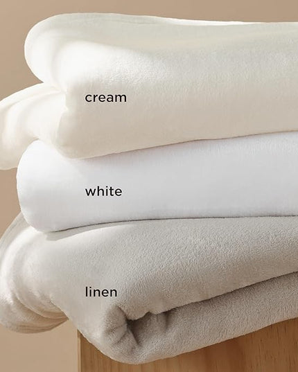 Bedsure GentleSoft Fleece Blanket King Size Linen - 280GSM Soft Lightweight Plush Cozy Blankets for Bed, Sofa, Couch, Travel, Camping