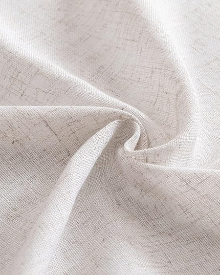 MIULEE White Linen Curtains 90 Inch Long 2 Panels Set for Bedroom Living Room, Soft Thick Linen Textured Window Drapes Semi Sheer Light Filtering Rod Pocket Back Tab Burlap Look Farmhouse Decor