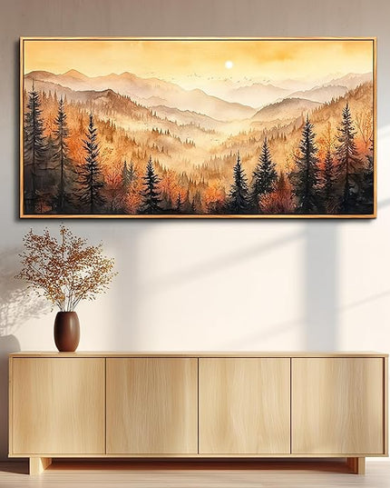 FUHAIHUA Wood Framed Canvas Wall Art For Living Room Large Wall Decor For Office Bedroom Decorations Forest Landscape Pictures Farmhouse Painting Artwork Room Wall Mural Aesthetic Home Decor 30x60 In