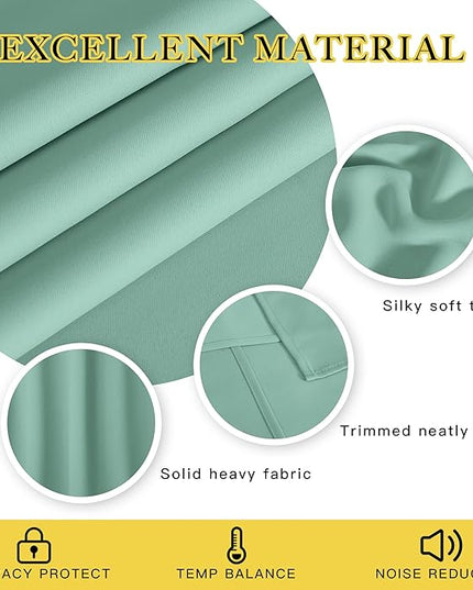 NICETOWN Aqua Blue Blackout Curtains 84 inch Length, Grommet Top Room Darkening Drapes for Bedroom Living Room, Light Blocking Window Covering for Privacy (W66 x L84 Inch, 1 Panel)