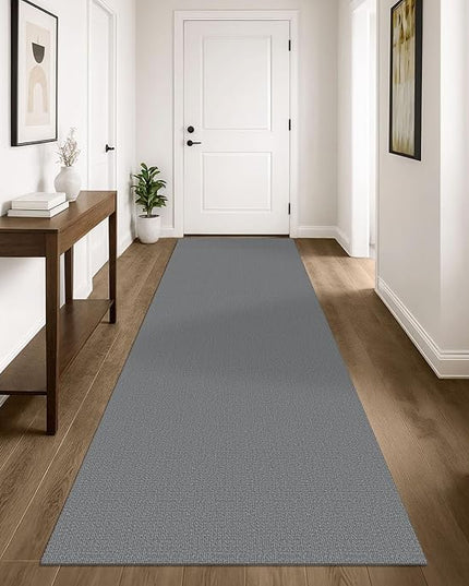 KOZYFLY Washable Runner Rug 3x10 ft Hallway Kitchen Runner Rugs with Rubber Backing Bobo Non Slip Entryway Runner Indoor, Long Carpet Runners for Hall Kitchen Entryway, Grey