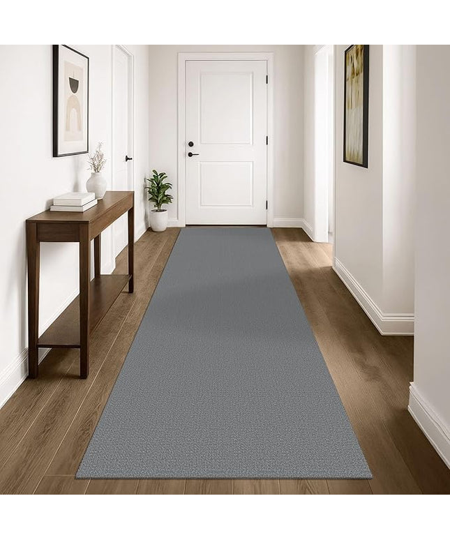 KOZYFLY Washable Runner Rug 3x10 ft Hallway Kitchen Runner Rugs with Rubber Backing Bobo Non Slip Entryway Runner Indoor, Long Carpet Runners for Hall Kitchen Entryway, Grey