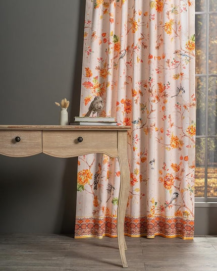 Maison d' Hermine Curtains for Living Room 100% Cotton 84 inch Length Two Panels Light Filtering Curtains for Bedroom Windows with Rod and Loop Pockets Drapes (Kelim Prairie, 50" W x 84" L)