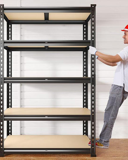 REIBII 2020LBS Storage Shelves 5 Tier Garage Shelving Heavy Duty Adjustable Garage Shelves, Utility Rack Shelf, Shelving Units for Storage Warehouse Pantry Closet, 35.5" W x 11.9" D x 72" H, 4 Pack