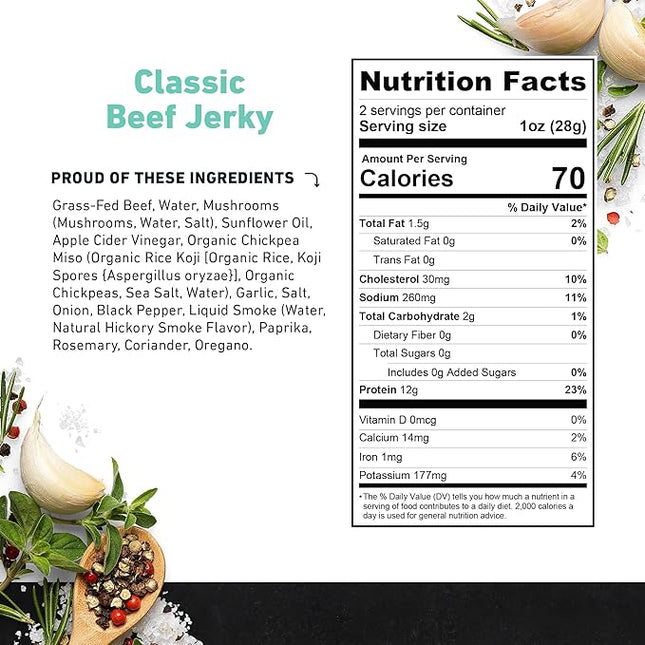 Country Archer Grass-Fed Beef Jerky Variety Pack - Beef Jerky Snack Packs, Beef Jerky Assortment, Jerky Sampler with Classic, Mustard BBQ and Spicy Sesame Garlic - 2 oz (Pack of 6)