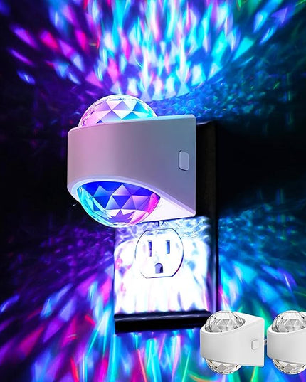 Night Lights Plug into Wall, Star Projector for Bedroom, Night Light Projector for Kids, 9-Color RGB Galaxy Nightlight with Dusk to Dawn Sensor for Bathroom, Home Gaming Room Decor Gifts，2 Pack