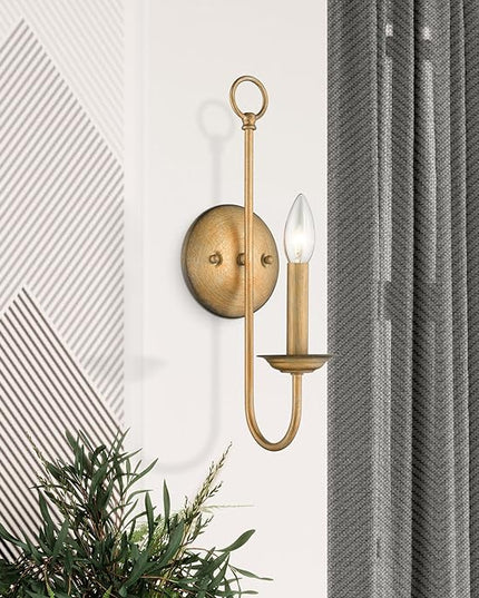 Livex Lighting 42681-07 Steel Wall Sconce for Home Decor; Stylish Wall Decor, 1 Light Fixture Bronze Finish