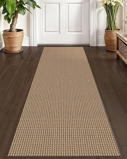 KOZYFLY Boho Runners for Hallways 2x6 ft Washable Kitchen Runner Non Slip Rubber Backed Hall Runners Cotton Entryway Runner Rugs Floor Carpet for Indoor Backdoor Bedroom Kitchen, Tan/Orange/Brown