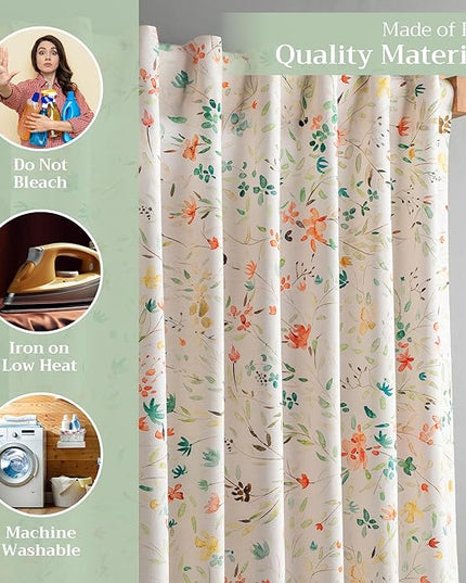 Maison d' Hermine Curtains for Living Room 100% Cotton 108 inch Length One Panel Light Filtering Curtains for Bedroom Windows with Rod and Loop Pockets Drapes (Colmar, 50" W x 108" L)