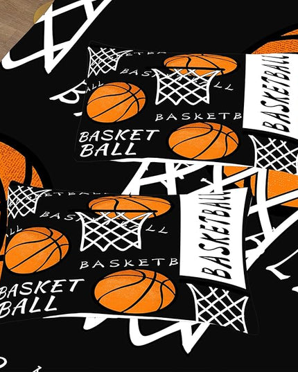 NINENINE Black Basketball Bedding Set for Boys Kids Teens Full Size Sports Comforter Basketball and Hoop Bedding Soft Microfiber Quilt Bed Set with 1 Comforter 2Pillowcases