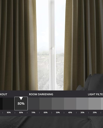 HPD Half Price Drapes Bellino Room Darkening Curtains 120 Inches Long Curtains for Bedroom & Living Room (1 Panel), 50W x 120L, Ginger