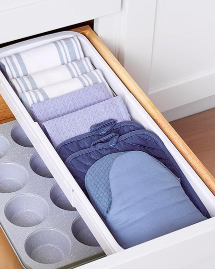 YouCopia DrawerFit® Sliding Drawer Bin, Expandable and Adjustable Kitchen Storage Organizer, Speckled White