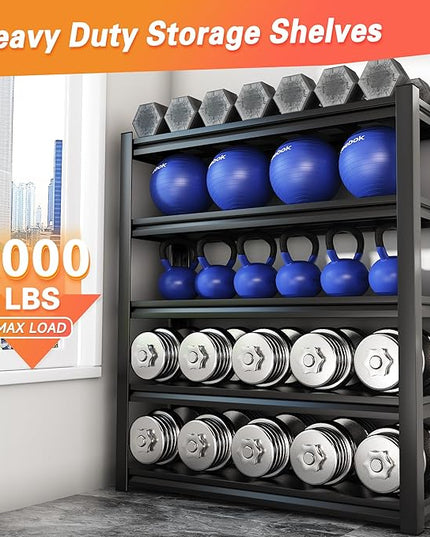 72" H Heavy Duty Garage Shelving, 2000 lbs Capacity Storage Shelf,Adjustable 5-Tier Metal Shelving Unit for Industrial Use in Garages,Basements, and Utility Rooms (20" D x48 W x72 H)