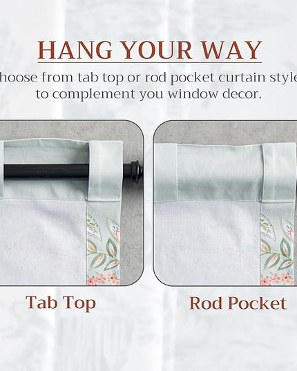 Maison d' Hermine Curtains for Living Room 100% Cotton 108 inch Length Two Panels Light Filtering Curtains for Bedroom Windows with Rod and Loop Pockets Drapes (Ramage Multicolor, 50" W x 108" L)