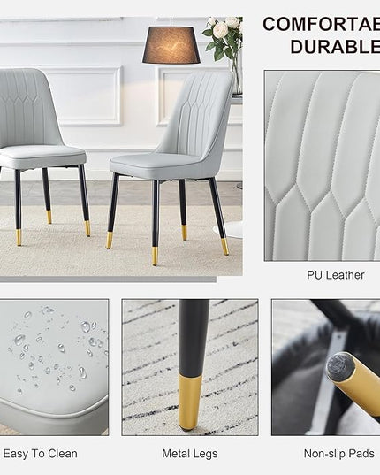 5 Piece Dining Table Set, 4 Chair Dining Table Set, Sintered Stone Kitchen Table Top and Modern Chairs Set of 4 for Kitchen Dining Room