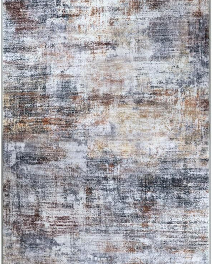 IOHOUZE Abstract Runner Rug 2x7 Ft Washable Runners for Hallways, Non Slip Kitchen Runner Printed Faux Wool Entryway Runners Indoor, Modern Abstract Floor Carpet for Hall Kitchen Bedroom, Orange Grey