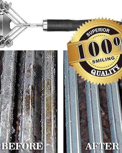 Grill Brush and Scraper Bristle Free – Safe BBQ Brush for Grill – 18'' Stainless Grill Grate Cleaner - Safe Grill Accessories for Porcelain/Weber Gas/Charcoal Grill – Gifts for Grill Wizard
