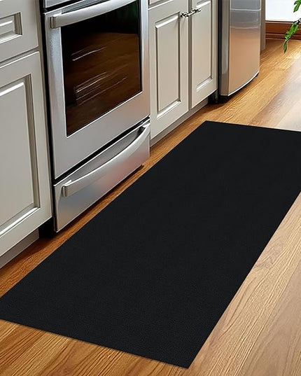 KOZYFLY Washable Runner Rug 2x5 Ft Runners for Hallways Non Slip Kitchen Rug, Braided Cotton Entryway Runner Indoor, Carpet Runners for Hallway Kitchen Entryway Bedroom, Black