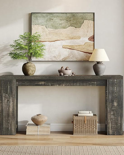 LITTLE TREE 70.9-Inch Long Console Table, Narrow Sofa Table Behind The Couch, Farmhouse Console Table for Living Room, Entryway, Hallway