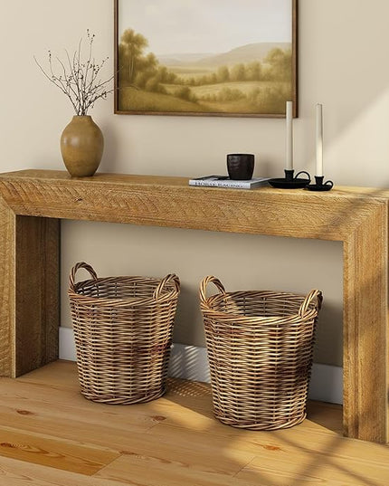 Plank+Beam 66 Inch Camden Console Table - Solid Pine Wood, Easy Assembly for Living Room or Entryway, Rustic Honey