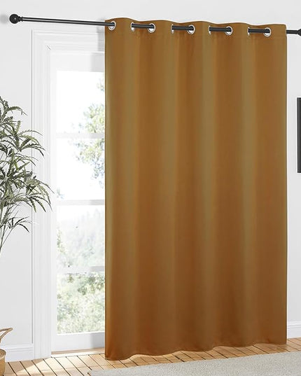 NICETOWN Gold Brown Blackout Curtains 84 inch Length, Grommet Top Room Darkening Drapes for Bedroom Living Room, Light Blocking Window Covering for Privacy (W66 x L84 Inch, 1 Panel)