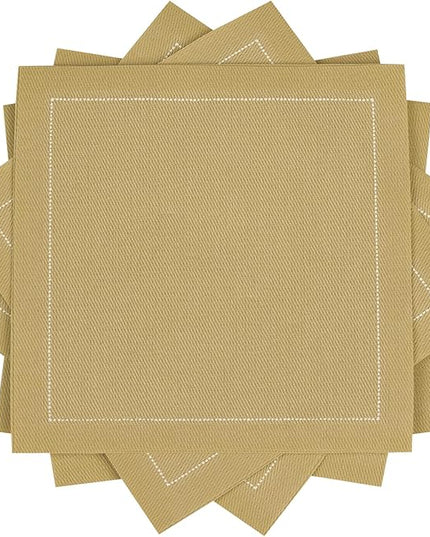 Sand Cotton Cocktail Napkins - 100% Cotton - 50 x pack - 4.5” x 4.5” - Hotel Quality, Soft & Absorbent, Ideal for Home, Party & Special Events, Bridal Showers, Wedding, Anniversary & Birthdays.