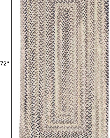 Capel American Heritage Pewter 2' 0" X 6' 0" Runner Concentric Rectangle Braided Rug