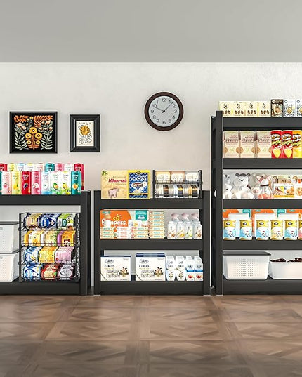 CJF Metal Storage Shelves, 3-Tier Garage Shelving Unit, Heavy Duty Adjustable Metal Shelving for Garage, Basement, Pantry, Warehouse-Black (36 "H x 36" W x 16" D)