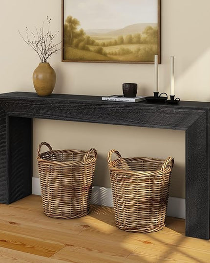 Plank+Beam 66 Inch Camden Console Table - Solid Pine Wood, Easy Assembly for Living Room or Entryway, Rustic Char