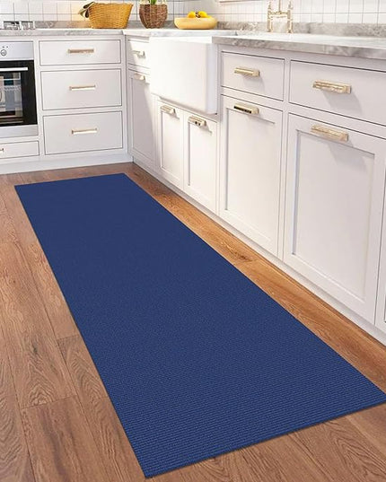 KOZYFLY Washable Runner Rug 2x6 Ft Runners for Hallways Kitchen Runner Rugs with Rubber Backing Braided Cotton Entryway Runner Indoor, Carpet Runners for Hallway Entryway Bedroom, Royal Blue