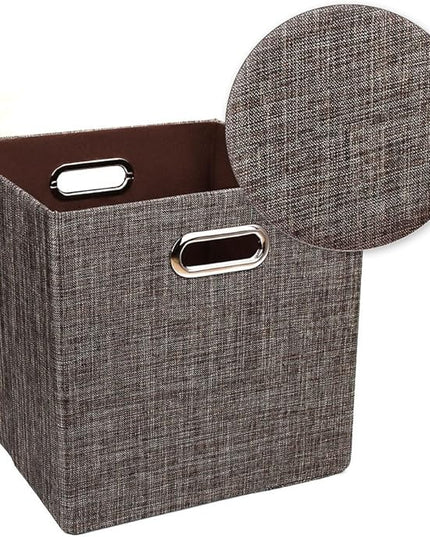 Storage Bins Cube Containers Boxes,Thick and Heavy Duty Fabric Drawers, 11×11 inch- Set of 4,Brown
