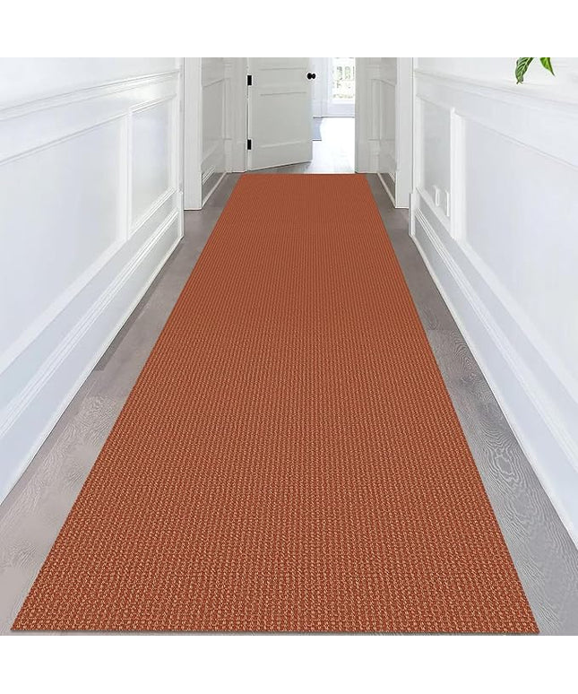 KOZYFLY Extra Long Runners for Hallways 3x14 ft Washable Kitchen Runner Non Slip Rubber Backed Hallway Rug Cotton Entryway Runner Rug Floor Carpet for Indoor Hall, Kitchen, Stair, Orange/Tan