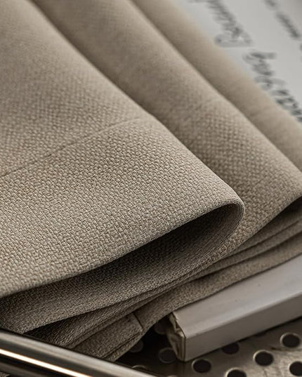 100% Blackout Extra Long Curtains 120 inch Length 2 Panels for Living Room, Linen-Look Textured Room Darkening Thermal Insulated Noise Reduction Drapes for Bedroom (W52xL120, Taupe)