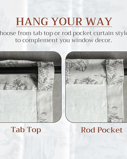 Maison d' Hermine Curtains for Living Room 100% Cotton 84 inch Length Two Panels Light Filtering Toile Curtains for Bedroom Windows with Rod and Loop Pockets Drapes (Savana Jouy Green, 50" W x 84" L)