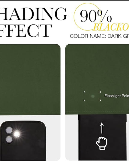 NICETOWN Dark Green Curtains for Bedroom, Grommet Blackout Window Treatments Faux Silk Room Darkening Thermal Window Treatments for Kids Room, 2 Panels, W52 x L63