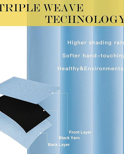 NICETOWN Blue Room Divider Curtains 100 inches Wide Curtains, Grommet Thermal Insulated Blackout Window Treatment Room Darkening for Sliding Glass Door Bedroom, 1 Panel, W100 x L84