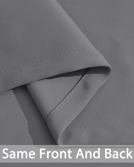 Yakamok Room Darkening Gray Blackout Curtains Thermal Insulated Grommet Curtain Panels for Bedroom, 42W x 72L, Grey, 2 Panels