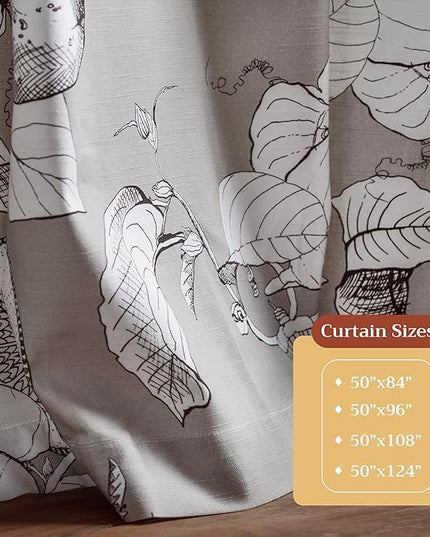 Maison d' Hermine Curtains for Living Room 100% Cotton 96 inch Length One Panel Light Filtering Curtains for Bedroom Windows with Rod and Loop Pockets Drapes (Manon Grey, 50" W x 96" L)
