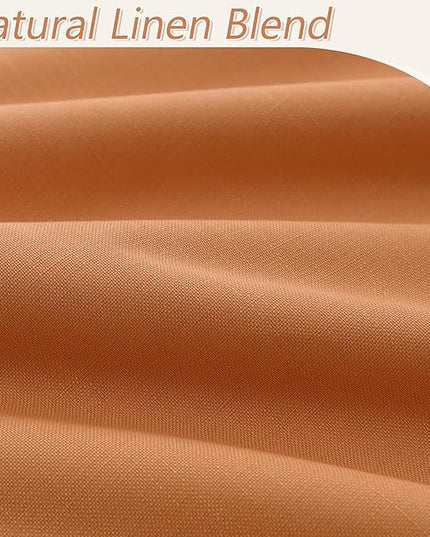 Guken Orange Blackout Curtains 84 Inch Length 2 Panels Set for Living Room Bedroom Back Tab Thermal Insulated 100% Black Out Linen Drapes Room Darkening Window Curtains 84 Inches Long