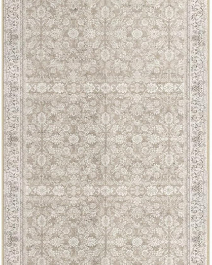 2x6 Washable Runner Rug for Hallways, Cream Beige White Grey Soft Neutral Vintage Kitchen Rugs with Non-Slip, Non-Shedding Distressed Floral Rug for Bedroom Kitchen Porch Laundry Entryway