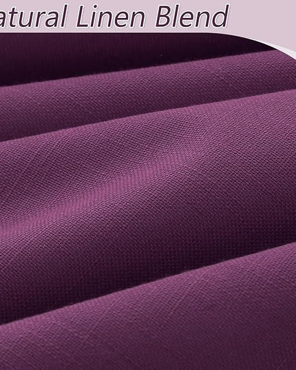 Guken Purple Blackout Curtains 120 Inch Length 2 Panels Set for Living Room Bedroom Back Tab Thermal Insulated 100% Black Out Linen Drapes Room Darkening Window Curtains 52 Inches Width
