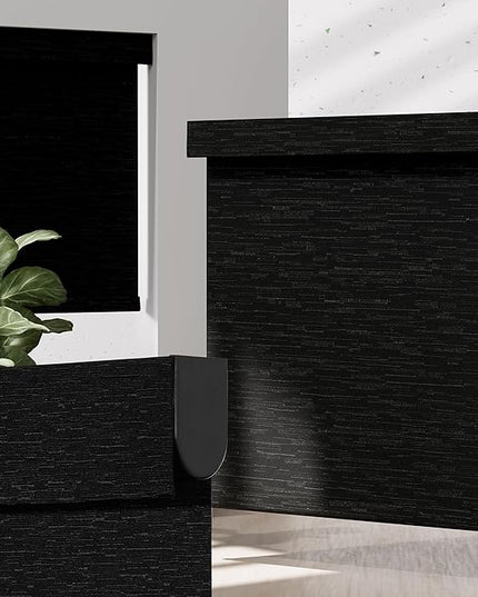 Blackout Roller Shades for Indoor Windows, Cordless Jacquard Fabric-Matched Roller Blinds, Easy to Install Privacy UV Protection Roll Up Blinds for Home Office, Black, Custom Size