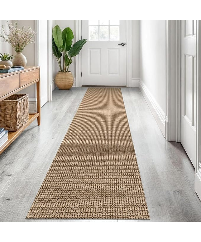 KOZYFLY Boho Runners for Hallways 2x8 ft Washable Kitchen Runner Non Slip Rubber Backed Hall Runners Cotton Entryway Runner Rugs Floor Carpet for Indoor Backdoor Bedroom Kitchen, Tan/Orange/Brown