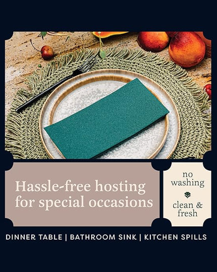 100 Linen-Feel Kiwi Paper Napkins - Decorative Cloth-Like Kiwi Dinner Napkins - Soft And Absorbent. For Kitchen, Party, Wedding, Bathroom Or Any Occasion