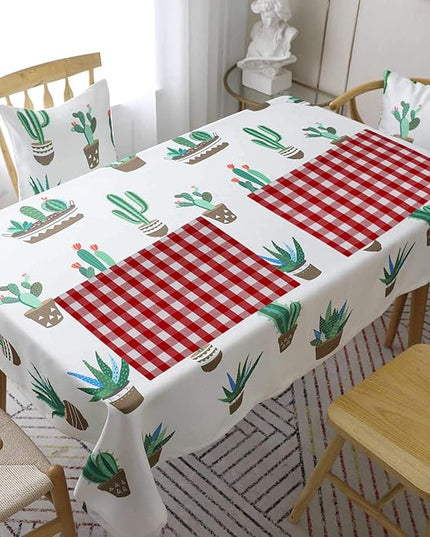 Urban VillaPlacemats for Dining Table 100% Cotton Placemats 14''x20'' Over Sized Tablemats Set of 6Placemats Red/White Buffalo Check Tablemats for Family Dinners Wedding PartiesPlacemats